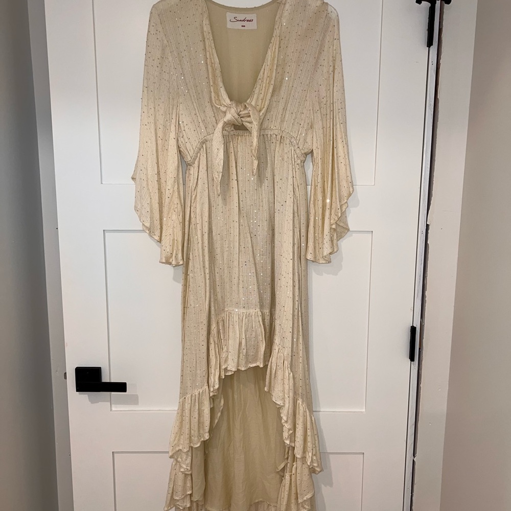 Revolve Juliana Sequin Cream Sundress size XS/S